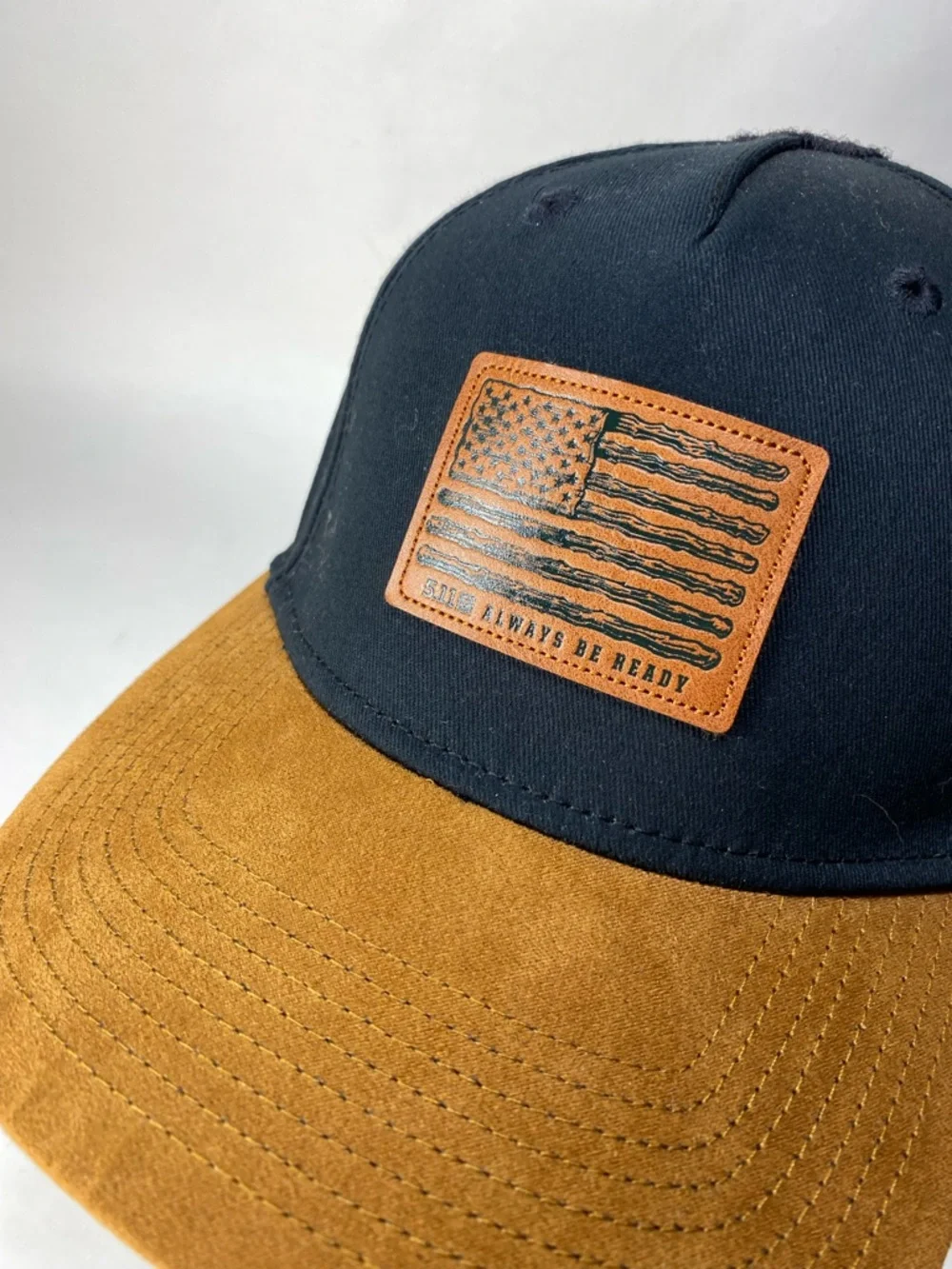 5.11 Tactical American Flag Dark Navy/Black Brown Snap Baseball Cap Top Velcro